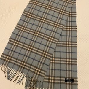 Baby Blue Burberry 100% Cashmere Scarf
